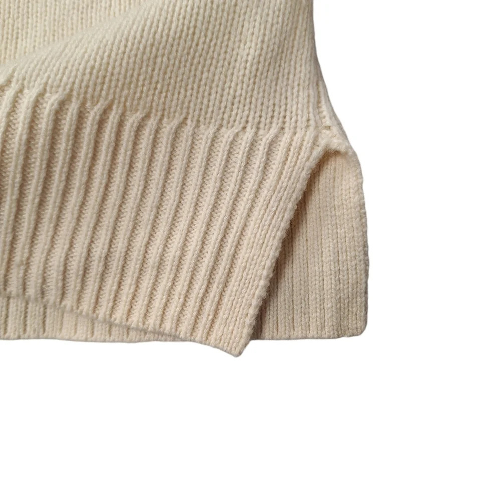 Ann Taylor XS Cream Wool‎ Cashmere Lace-Up  Criss-Cross Tie Long-Sleeve Sweater - Picture 5 of 10